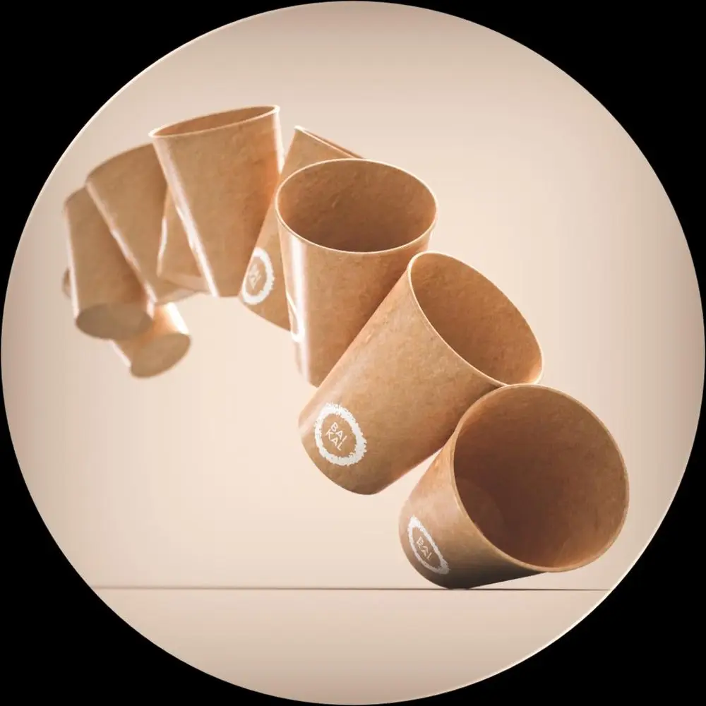 Vasos de fibra de madera y PP biobasado